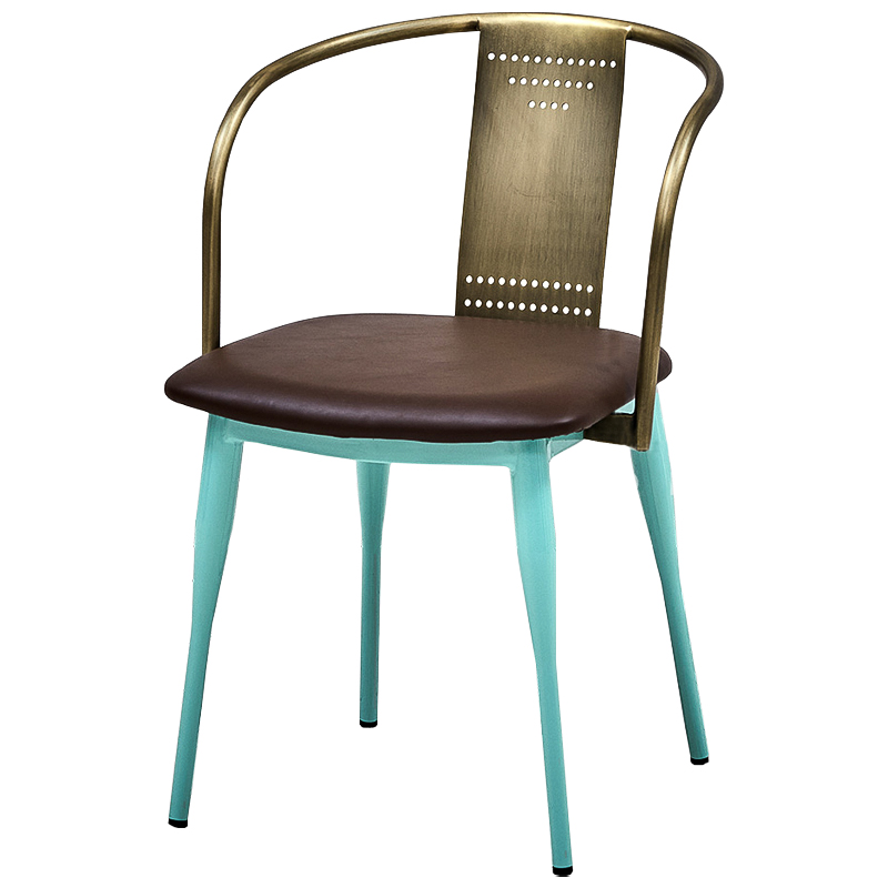 Стул Roban Loft Stool Бирюзовый Бронза Коричневый Стул Roban Loft Stool Бирюзовый Бронза Коричневый в Волгограде | Loft Concept