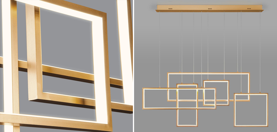 Люстра Rectangle Geometry Chandelier Gold 5 Люстра Rectangle Geometry Chandelier Gold 5 - Loft-Concept в Волгограде