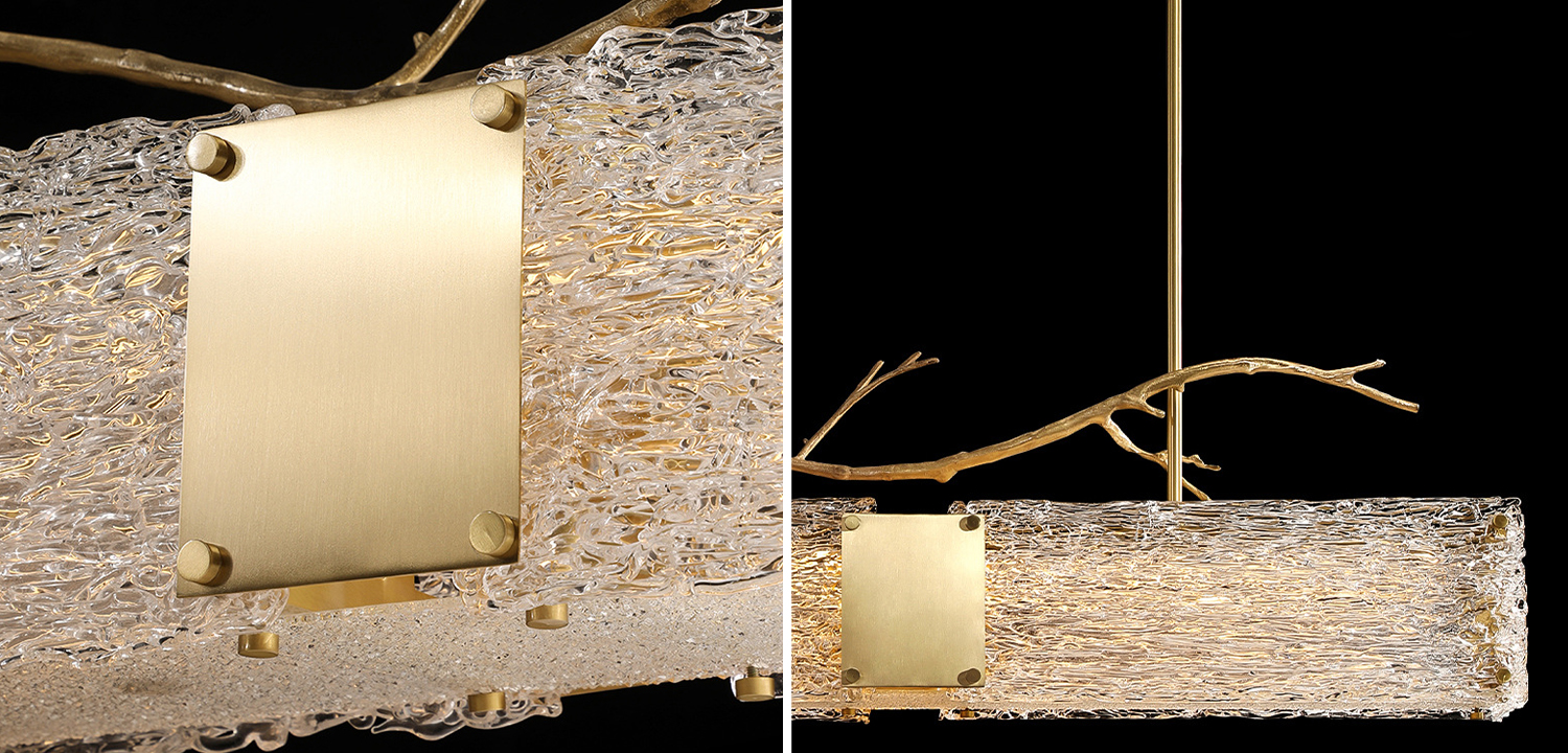 Линейная люстра Golden Branch Glass Chandelier - фото