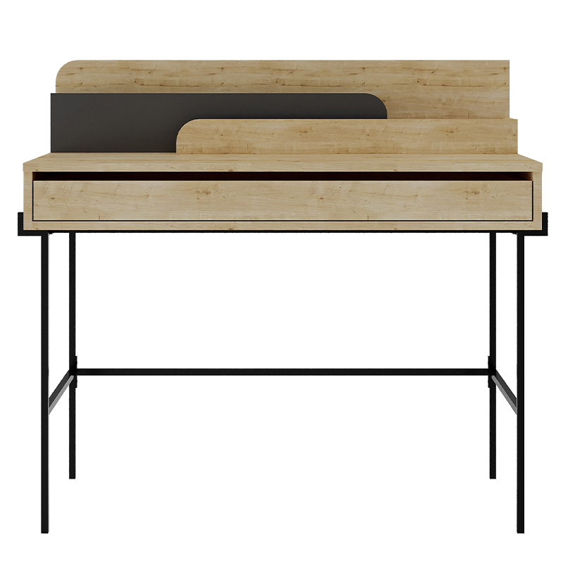 Стол письменный с выдвижным ящиком цвета древесины LEILA WORKING TABLE OAK ANTHRACITE Древесина Черный Серый Стол письменный с выдвижным ящиком цвета древесины LEILA WORKING TABLE OAK ANTHRACITE Древесина Черный Серый в Волгограде | Loft Concept