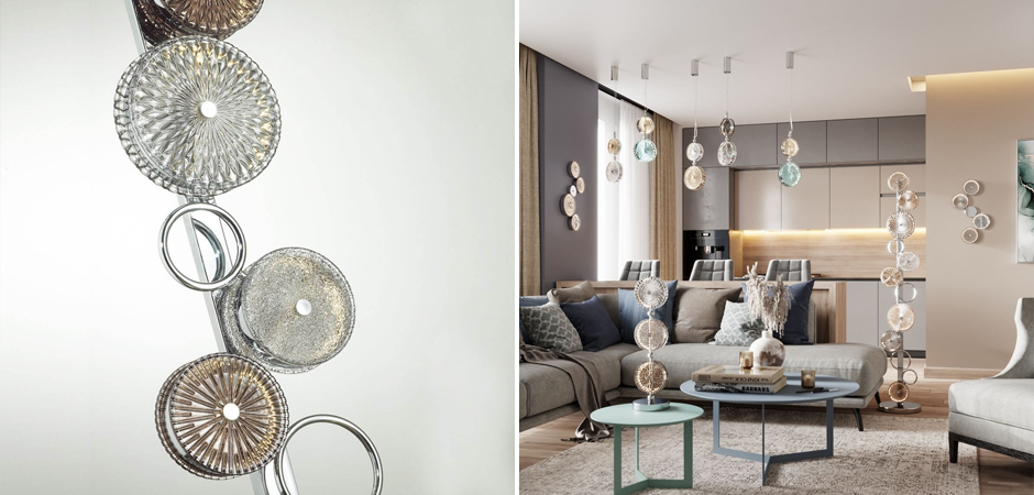 Торшер с рельефным стеклом Glass Peonies Торшер с рельефным стеклом Glass Peonies - Loft-Concept в Волгограде