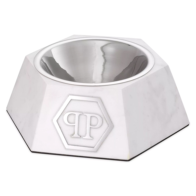 Миска для корма Dog Food bowl Nice L White Белый Сталь в Волгограде | Loft Concept 