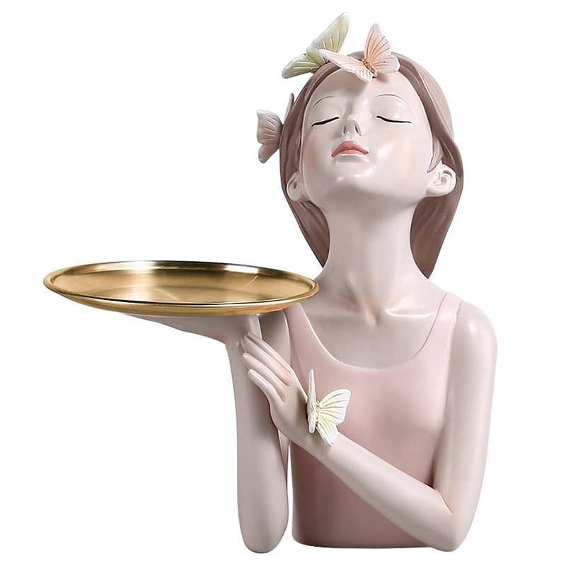 Статуэтка Butterfly Girl Tray Бежевый Золотой Розовый пастельный Статуэтка Butterfly Girl Tray Бежевый Золотой Розовый пастельный в Волгограде | Loft Concept