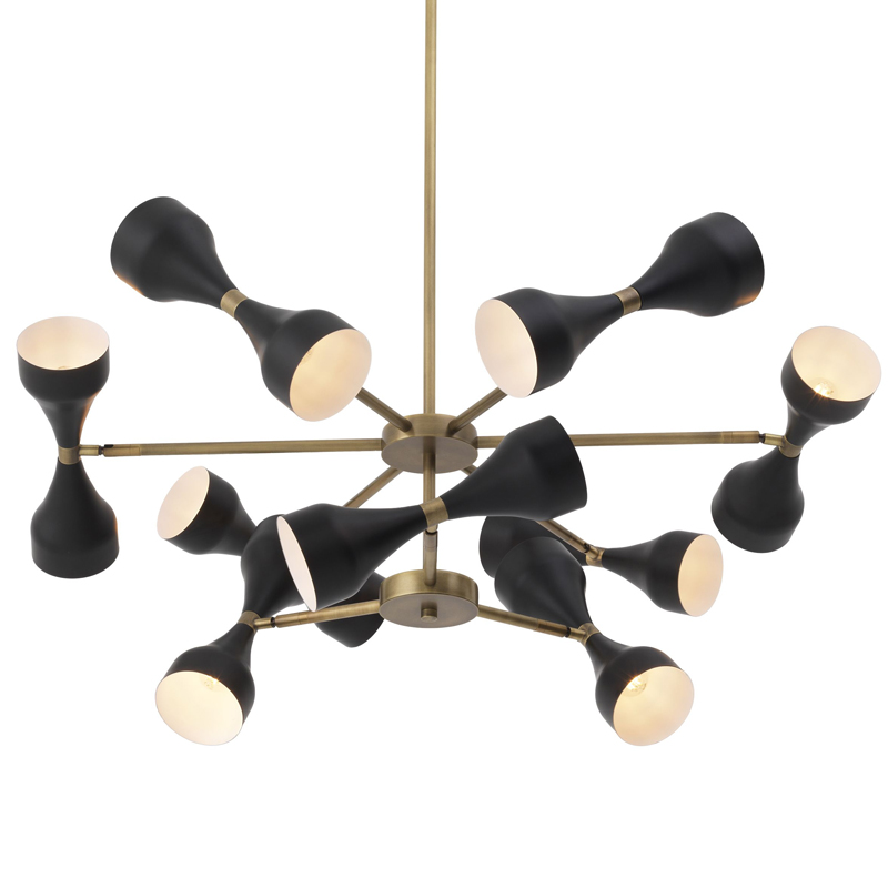 Люстра Eichholtz Chandelier Cordero Латунь Античная полированная Черный Люстра Eichholtz Chandelier Cordero Латунь Античная полированная Черный в Волгограде | Loft Concept