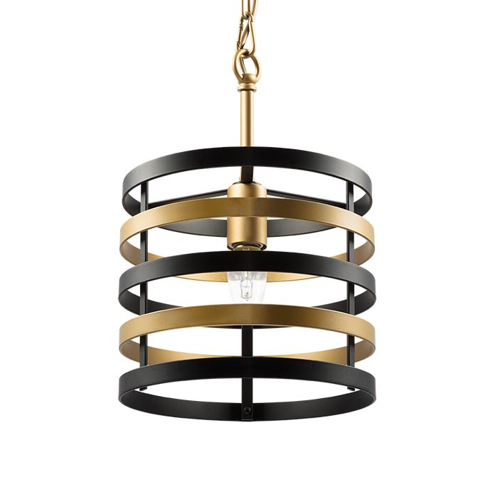 Подвесной светильник Gold Stripes Chandelier Черный Золотой Подвесной светильник Gold Stripes Chandelier Черный Золотой в Волгограде | Loft Concept