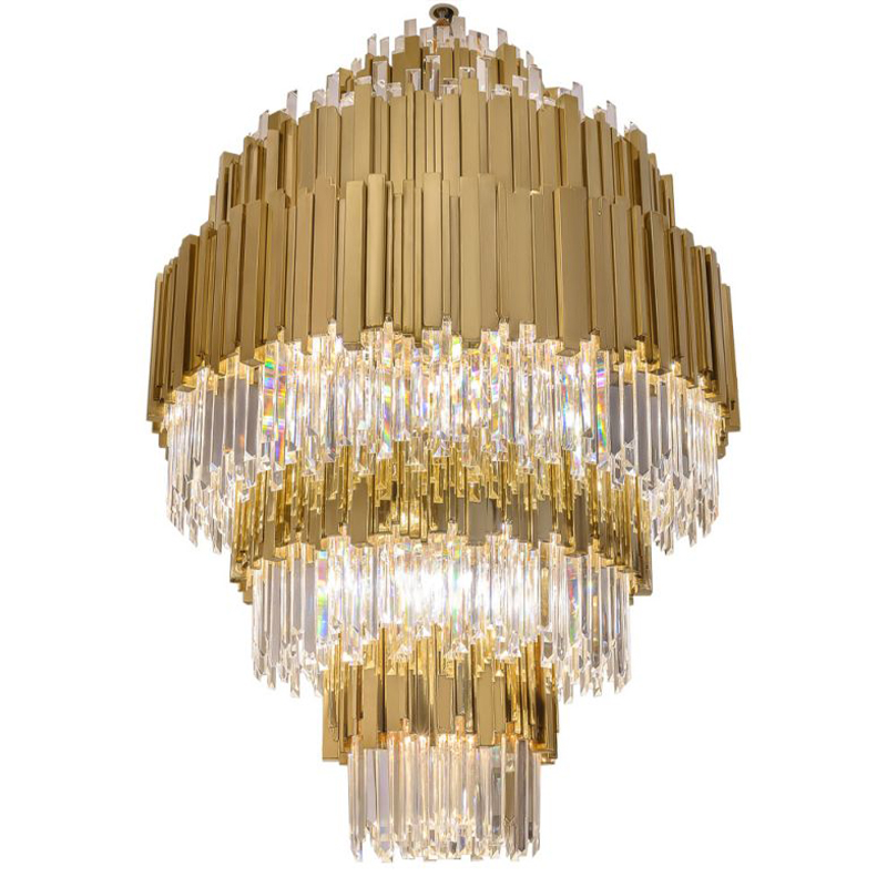 Большая многоярусная люстра Luxxu Modern Cascade Chandelier Gold Metal Glass 93 Прозрачное Стекло Золотой Большая многоярусная люстра Luxxu Modern Cascade Chandelier Gold Metal Glass 93 Прозрачное Стекло Золотой в Волгограде | Loft Concept