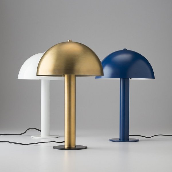 Настольная лампа Sidnie Lamp Латунь Белый Синий Настольная лампа Sidnie Lamp Латунь Белый Синий в Волгограде | Loft Concept