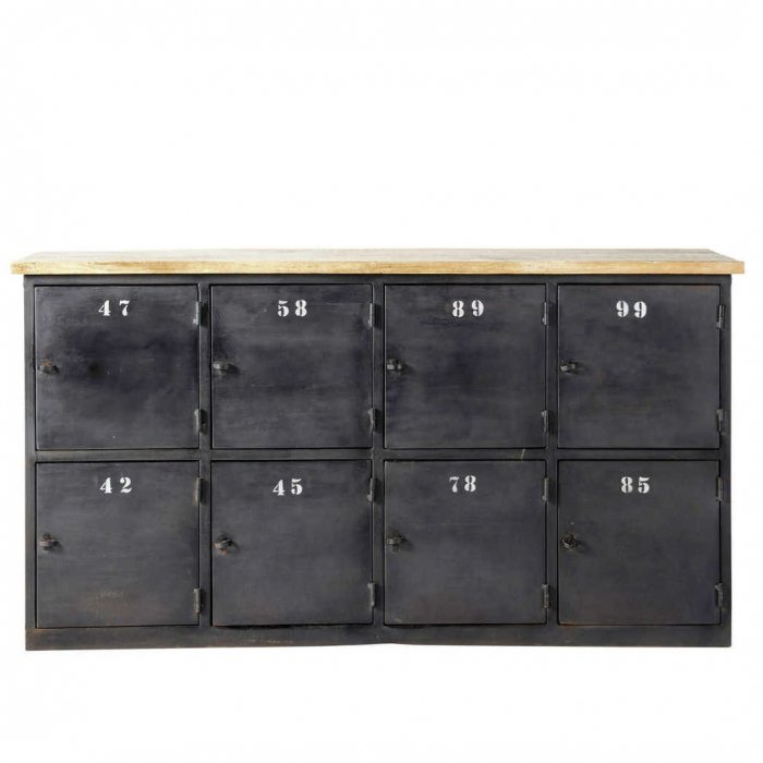 Комод в стиле Лофт с 8-ю дверцами Industrial Rust Eight Chest Черный в Волгограде | Loft Concept 