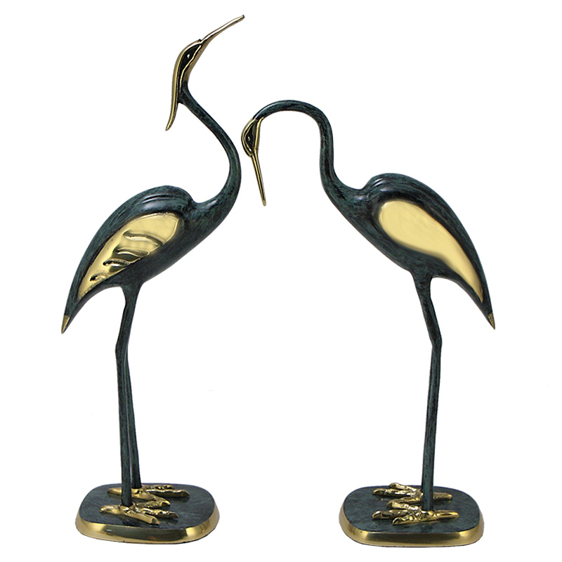 Статуэтка бронзовая пара Журавли синие Bronze Birds Бронза Синий Статуэтка бронзовая пара Журавли синие Bronze Birds Бронза Синий в Волгограде | Loft Concept