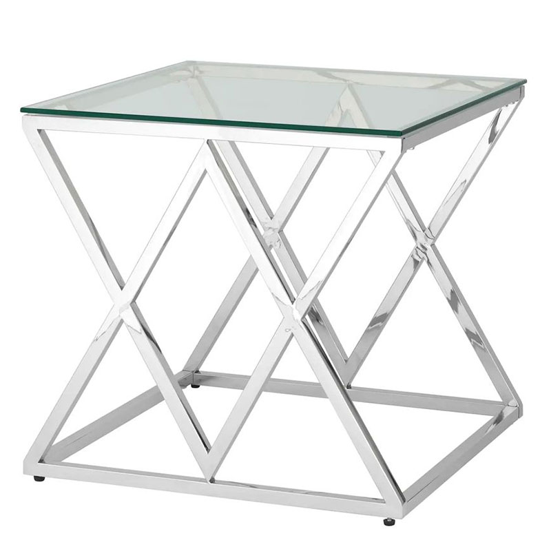 Стол приставной Geometry Rhombus Silver Серебряный Прозрачное Стекло Стол приставной Geometry Rhombus Silver Серебряный Прозрачное Стекло в Волгограде | Loft Concept