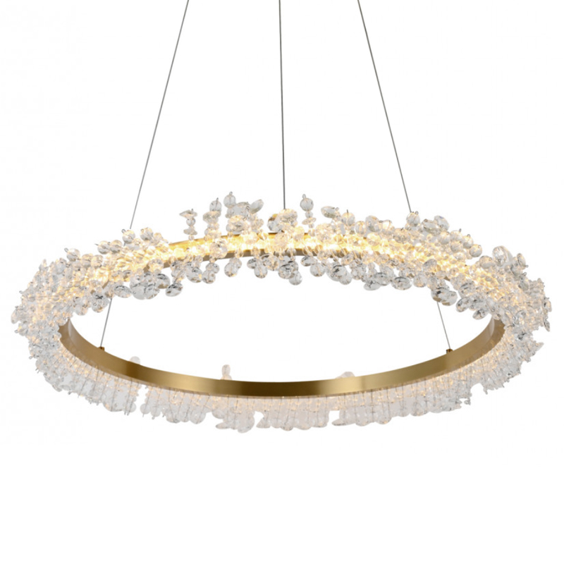Crystal round chandelier Светильник Кольцо из Хрусталя Прозрачный Латунь Crystal round chandelier Светильник Кольцо из Хрусталя Прозрачный Латунь в Волгограде | Loft Concept