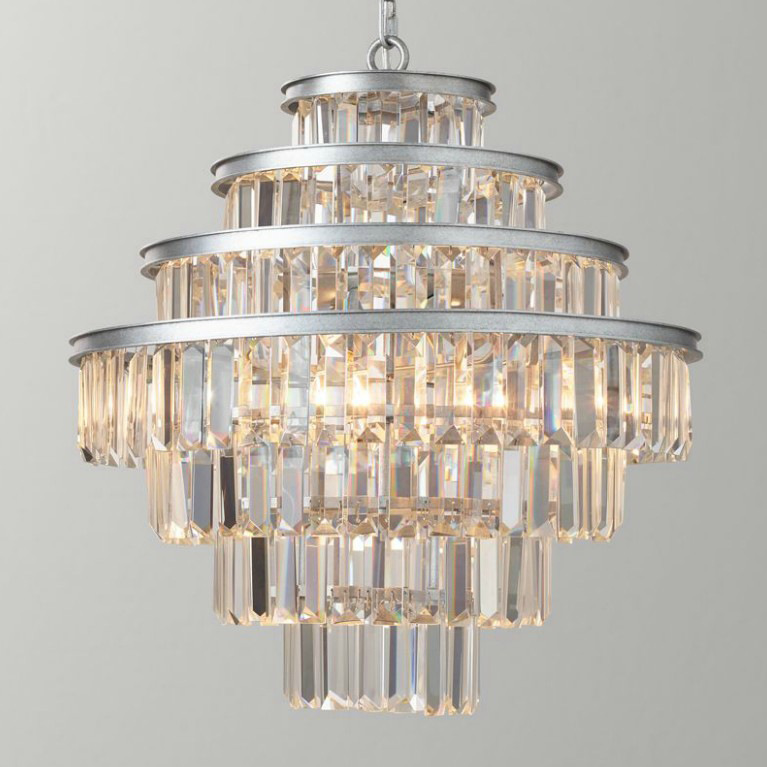 Люстра Alaine Crystal Large Pendant Silver Серебряный Прозрачное Стекло Люстра Alaine Crystal Large Pendant Silver Серебряный Прозрачное Стекло в Волгограде | Loft Concept