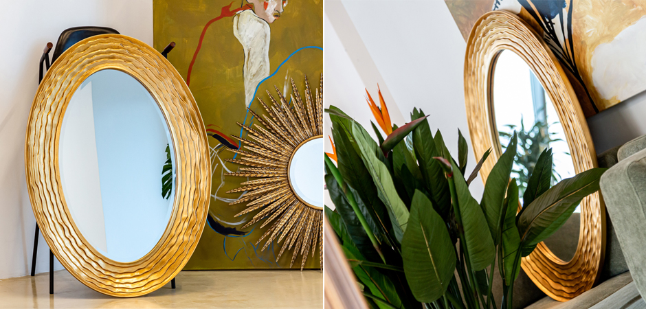 Зеркало Golden Waves Oval Mirror Зеркало Golden Waves Oval Mirror - Loft-Concept в Волгограде