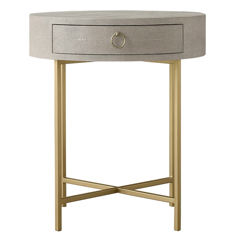 Gaston Stingray Round Gray Side Table Приставной стол серый скат Золотой Серый Gaston Stingray Round Gray Side Table Приставной стол серый скат Золотой Серый в Волгограде | Loft Concept
