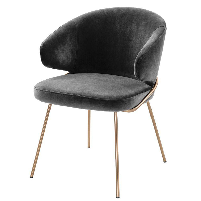 Стул Eichholtz Dining Chair Kinley dark grey Серый Латунь Стул Eichholtz Dining Chair Kinley dark grey Серый Латунь в Волгограде | Loft Concept