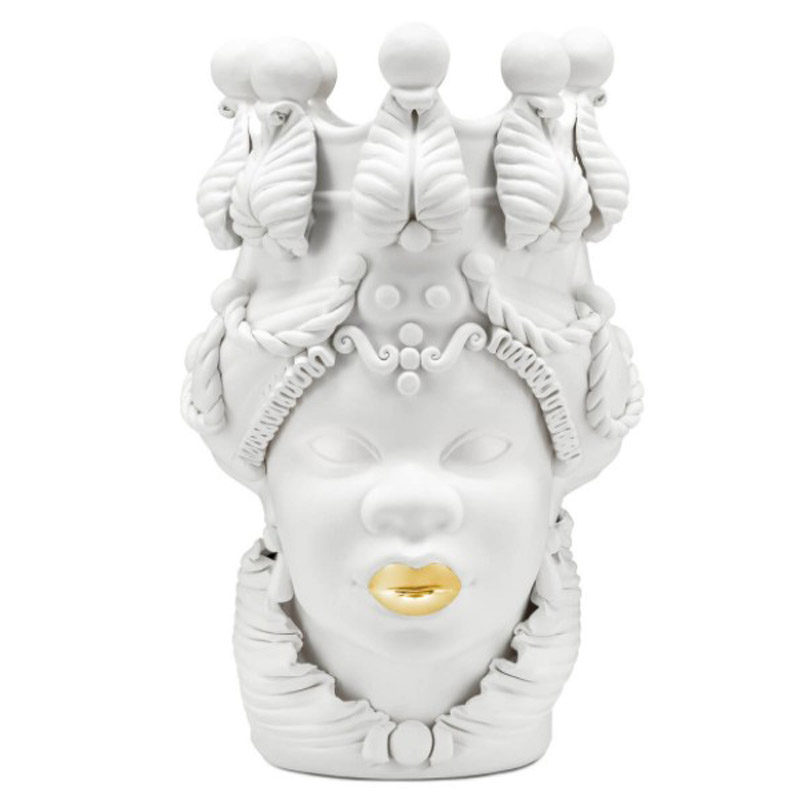 Ваза VASE MORO LADY LIPSTICK gold Белый Золотой Ваза VASE MORO LADY LIPSTICK gold Белый Золотой в Волгограде | Loft Concept