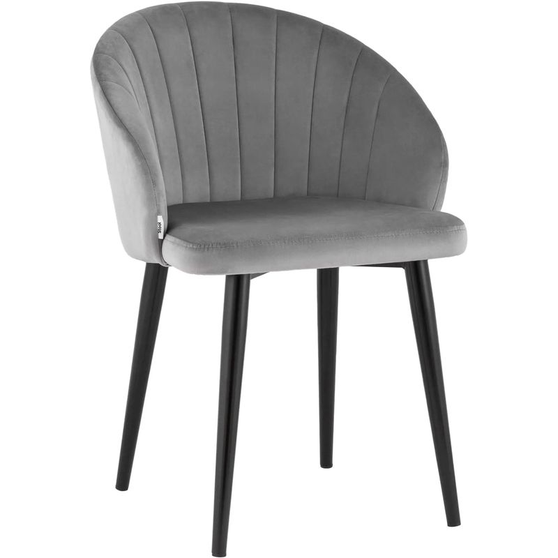 Стул Balsari Chair Светло-Серый Велюр Светло-серый Черный Стул Balsari Chair Светло-Серый Велюр Светло-серый Черный в Волгограде | Loft Concept