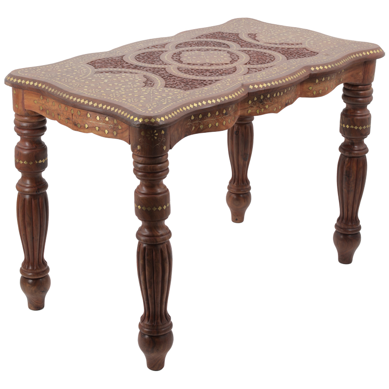 Кофейный стол из дерева с инкрустацией Wooden Bone Inlay Coffee Table Коричневый Латунь Кофейный стол из дерева с инкрустацией Wooden Bone Inlay Coffee Table Коричневый Латунь в Волгограде | Loft Concept