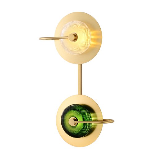 Бра Green Disk Double Зеленый Латунь Прозрачное Стекло Бра Green Disk Double Зеленый Латунь Прозрачное Стекло в Волгограде | Loft Concept