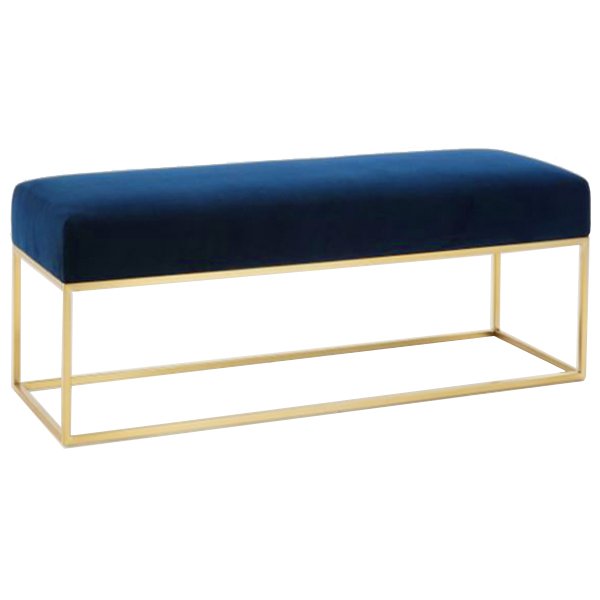 Банкетка Accent Velvet Large Золотой Синий Банкетка Accent Velvet Large Золотой Синий в Волгограде | Loft Concept