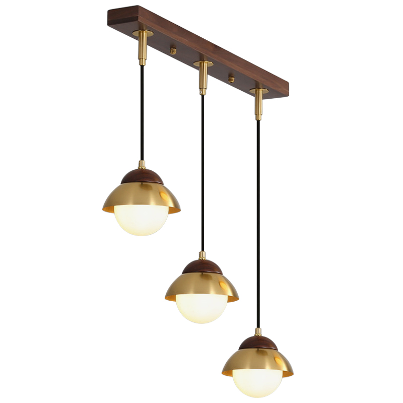 Линейный светильник Roch Linear Pendant Wooden Eco Light Белый Коричневый Латунь Линейный светильник Roch Linear Pendant Wooden Eco Light Белый Коричневый Латунь в Волгограде | Loft Concept