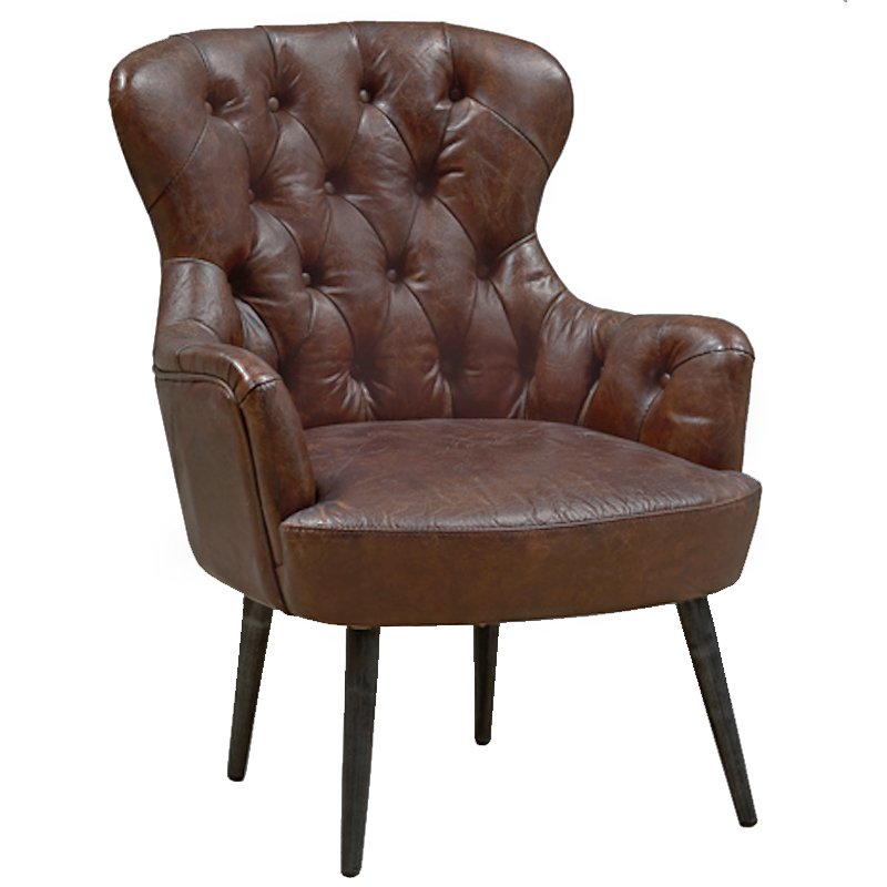 Кресло AEKERMAN CLUB CHAIR Коричневый Черный Кресло AEKERMAN CLUB CHAIR Коричневый Черный в Волгограде | Loft Concept