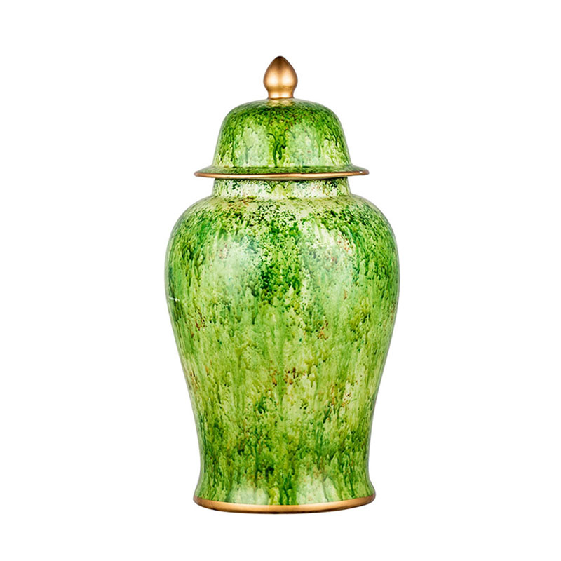 Ваза Vase Gold Edging 24 Зеленый Золотой Ваза Vase Gold Edging 24 Зеленый Золотой в Волгограде | Loft Concept