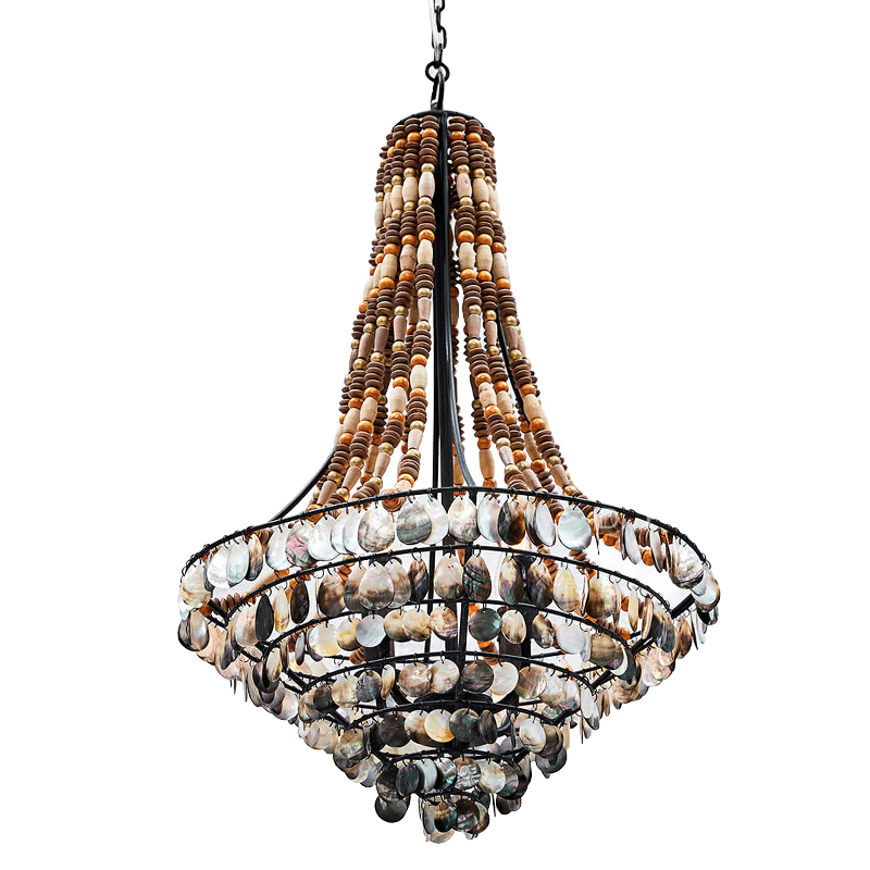 Люстра Murty Nacre Chandelier Черный Бежевый Коричневый Перламутровый Люстра Murty Nacre Chandelier Черный Бежевый Коричневый Перламутровый в Волгограде | Loft Concept