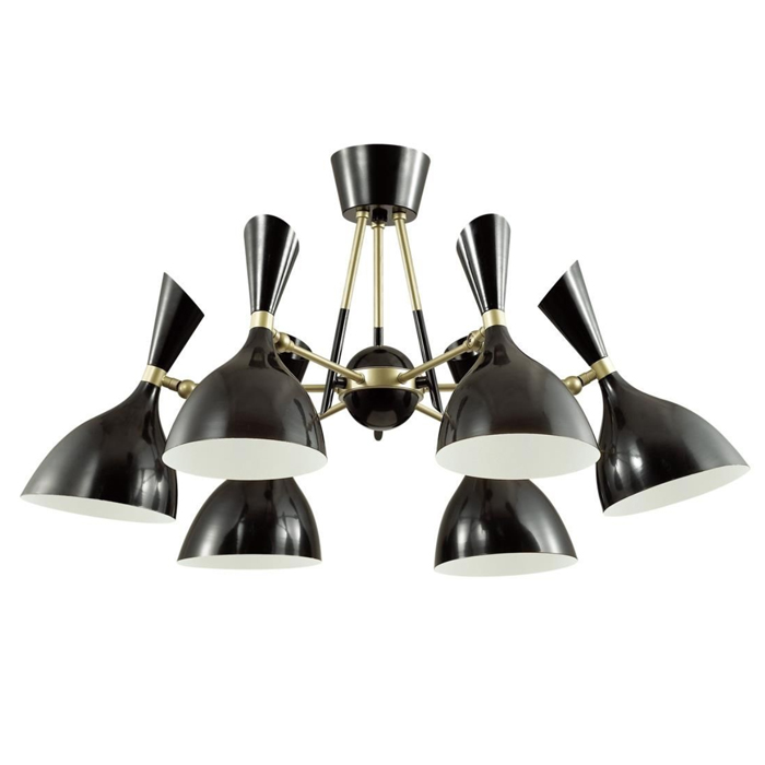 Потолочный светильник Duke Chandelier 6 black Черный матовое золото Потолочный светильник Duke Chandelier 6 black Черный матовое золото в Волгограде | Loft Concept