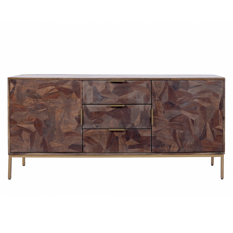 Комод из массива дерева Шишам Indian Rosewood Коричневый Золотой в Волгограде | Loft Concept 