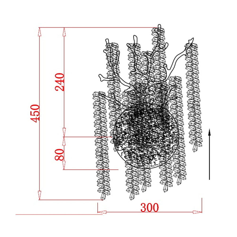 Бра на ветвистым серебрянном каркасе со стеклянными подвесами Raceme в Волгограде