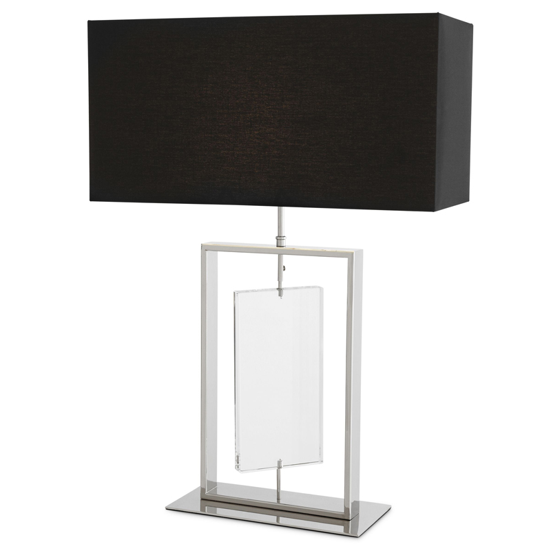 Настольная лампа Eichholtz Table Lamp Forum Никель Черный Прозрачный Настольная лампа Eichholtz Table Lamp Forum Никель Черный Прозрачный в Волгограде | Loft Concept
