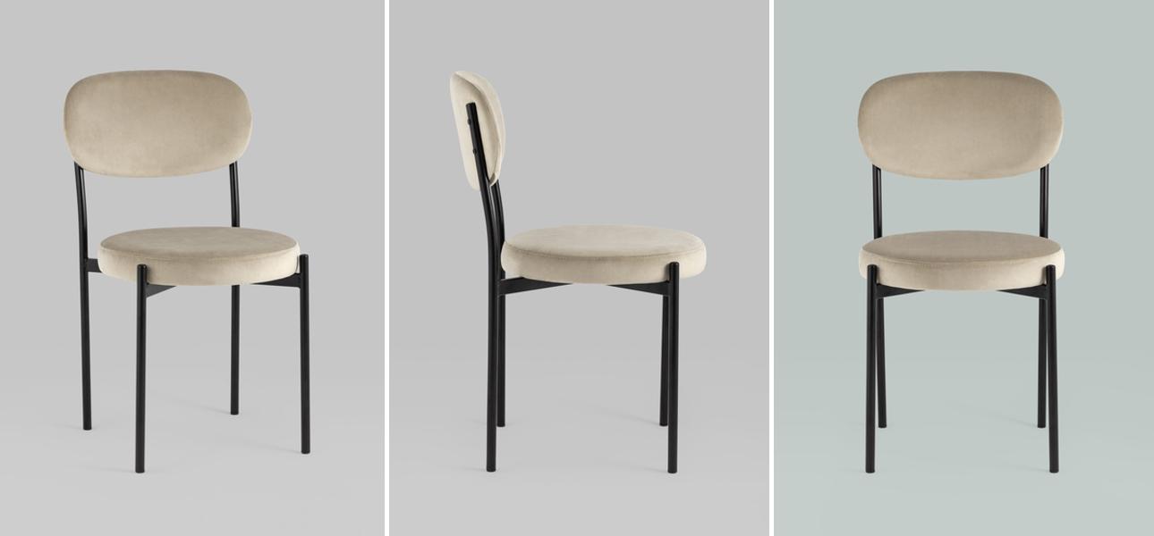 Стул Alfie Chair Молочный Велюр - фото