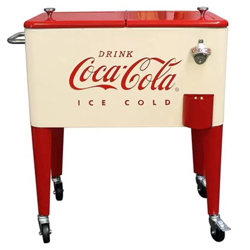 Куллер Retro Metal Coca-Cola Cooler Красный (Red) Бежевый Куллер Retro Metal Coca-Cola Cooler Красный (Red) Бежевый в Волгограде | Loft Concept