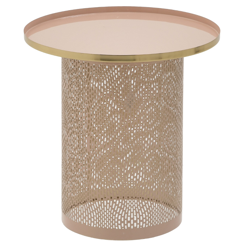 Круглый металлический приставной стол Azure Pink Pastel Metal Table Розовый пастельный Золотой Круглый металлический приставной стол Azure Pink Pastel Metal Table Розовый пастельный Золотой в Волгограде | Loft Concept