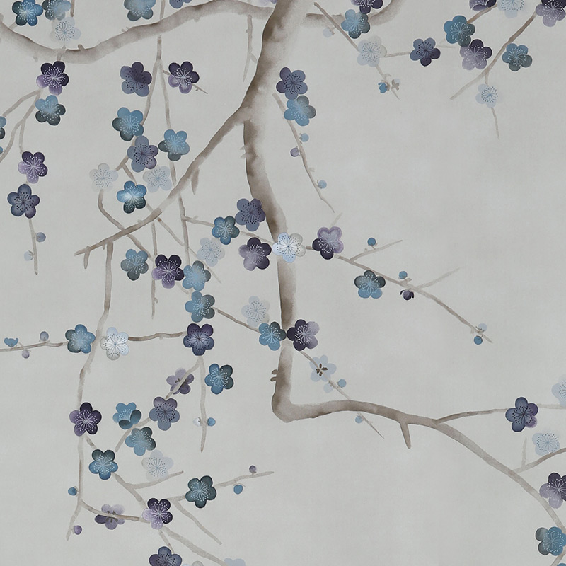 Обои ручная роспись Plum Blossom Colourway SC-81 on Oyster Shell metallic silk Обои ручная роспись Plum Blossom Colourway SC-81 on Oyster Shell metallic silk в Волгограде | Loft Concept