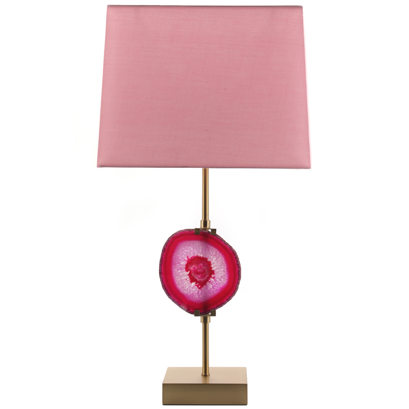 Настольная лампа Pink Agate Design Table Lamp Розовый Латунь Настольная лампа Pink Agate Design Table Lamp Розовый Латунь в Волгограде | Loft Concept
