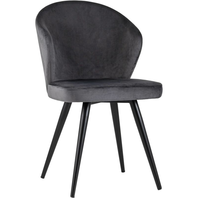 Стул Темно-Серый Бархат Volante Chair Серый Черный Стул Темно-Серый Бархат Volante Chair Серый Черный в Волгограде | Loft Concept