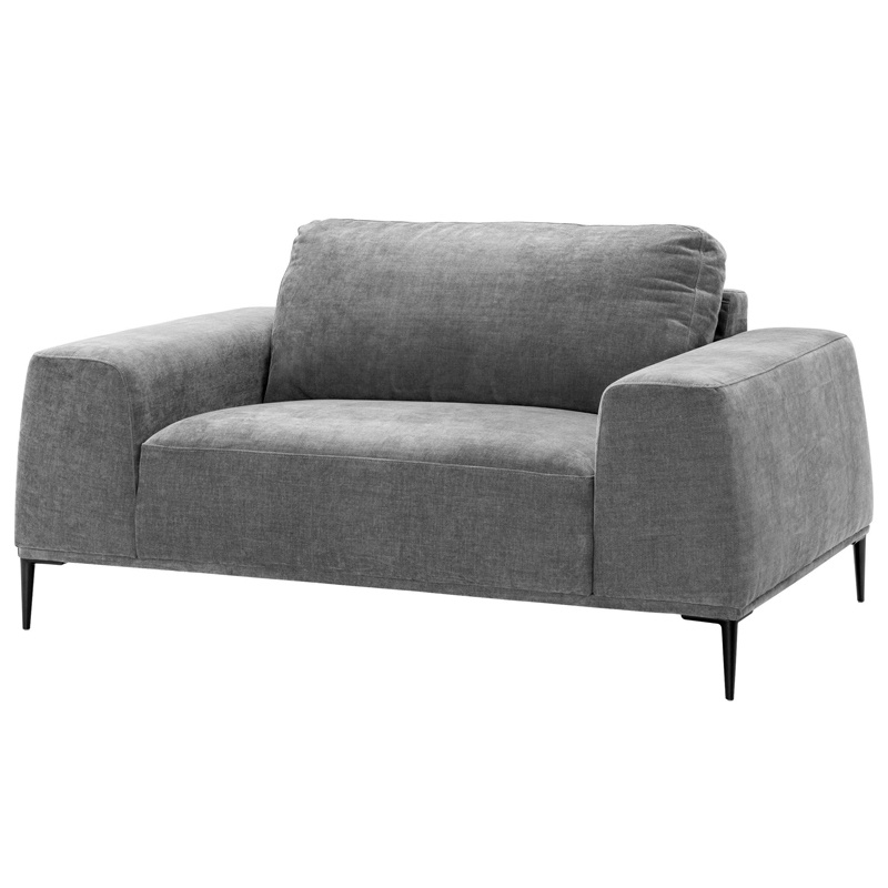 Кресло Eichholtz Loveseat Montado grey Серый Черный Кресло Eichholtz Loveseat Montado grey Серый Черный в Волгограде | Loft Concept
