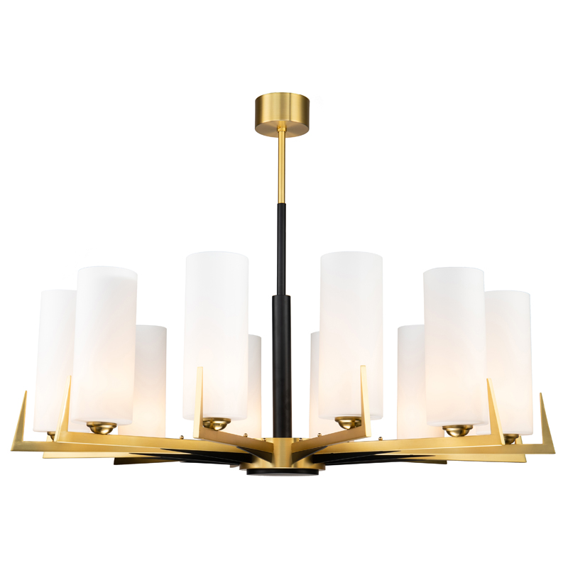 Люстра Benoit Chandelier 110 Латунь Белое матовое стекло Черный Люстра Benoit Chandelier 110 Латунь Белое матовое стекло Черный в Волгограде | Loft Concept