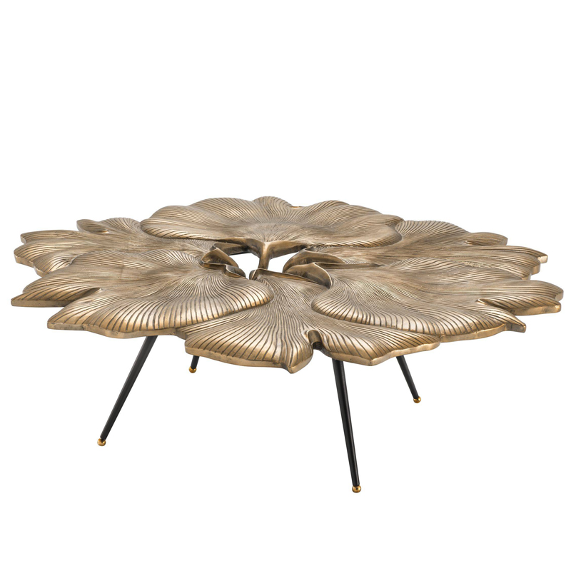 Кофейный стол Eichholtz Coffee Table Ginkgo Латунь Античная полированная Черный Кофейный стол Eichholtz Coffee Table Ginkgo Латунь Античная полированная Черный в Волгограде | Loft Concept