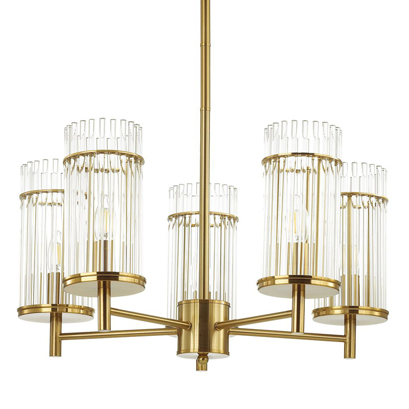 Люстра Wendel Chandelier 5 Глянцевое золото Прозрачный Люстра Wendel Chandelier 5 Глянцевое золото Прозрачный в Волгограде | Loft Concept