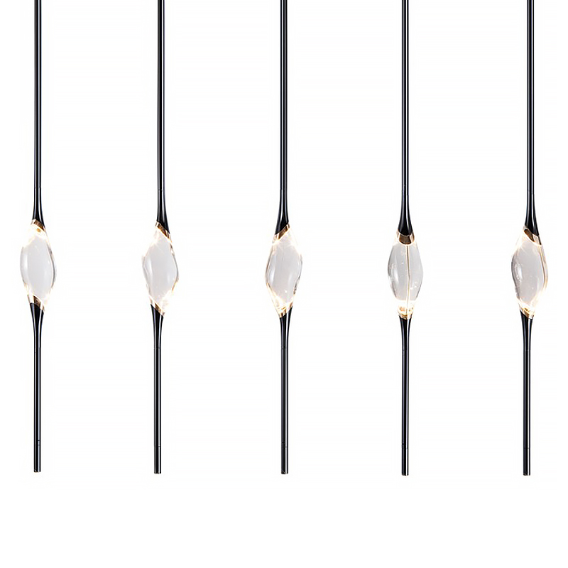 Подвесной светильник 12 Rectangle Chandelier Black Черный Прозрачный Подвесной светильник 12 Rectangle Chandelier Black Черный Прозрачный в Волгограде | Loft Concept