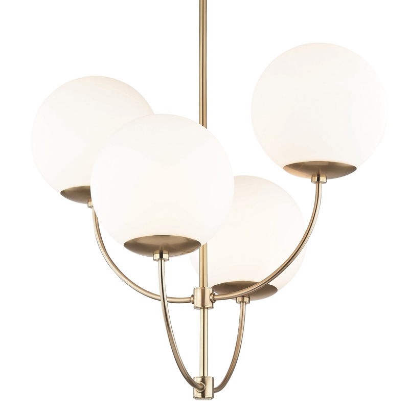 Люстра Breasal White Matte Balls Chandelier Brass Латунь Белое матовое стекло Люстра Breasal White Matte Balls Chandelier Brass Латунь Белое матовое стекло в Волгограде | Loft Concept