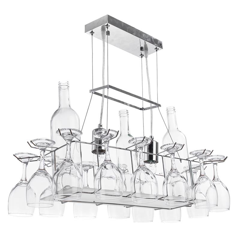 Люстра Bottles and Glasses Chandelier Прозрачный Хром Люстра Bottles and Glasses Chandelier Прозрачный Хром в Волгограде | Loft Concept