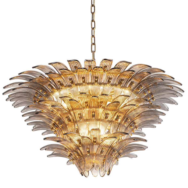 Люстра Eichholtz Chandelier Italo Латунь Стекло Смок Люстра Eichholtz Chandelier Italo Латунь Стекло Смок в Волгограде | Loft Concept