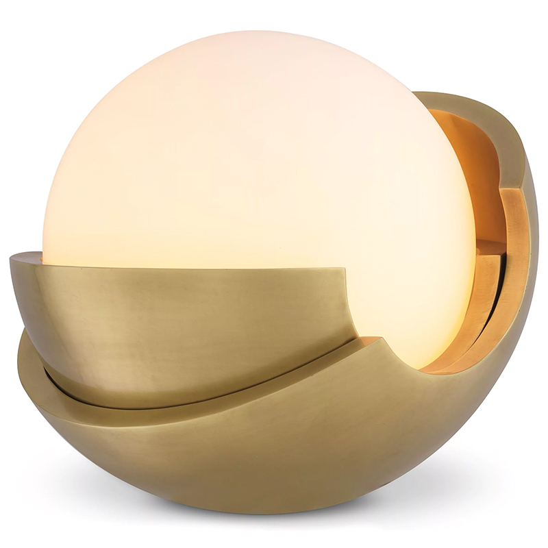 Настольная лампа Eichholtz Table Lamp Cabo Белое матовое стекло Латунь в Волгограде | Loft Concept 