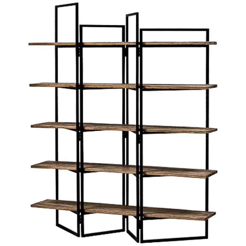 Стеллаж Luigi Loft Rack Черный Коричневый в Волгограде | Loft Concept 