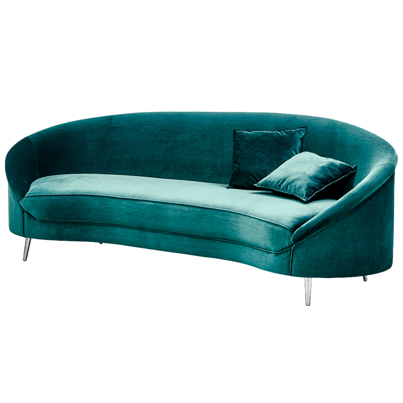 Диван Paulet Sofa Изумрудный велюр Бирюзовый Хром Диван Paulet Sofa Изумрудный велюр Бирюзовый Хром в Волгограде | Loft Concept