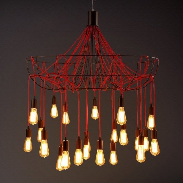 Люстра Blood Wire Chandelier Red 21 Красный Черный Люстра Blood Wire Chandelier Red 21 Красный Черный в Волгограде | Loft Concept